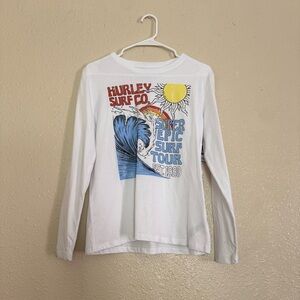 Hurley White Surf Graphic Long Sleeve Shirt NWT